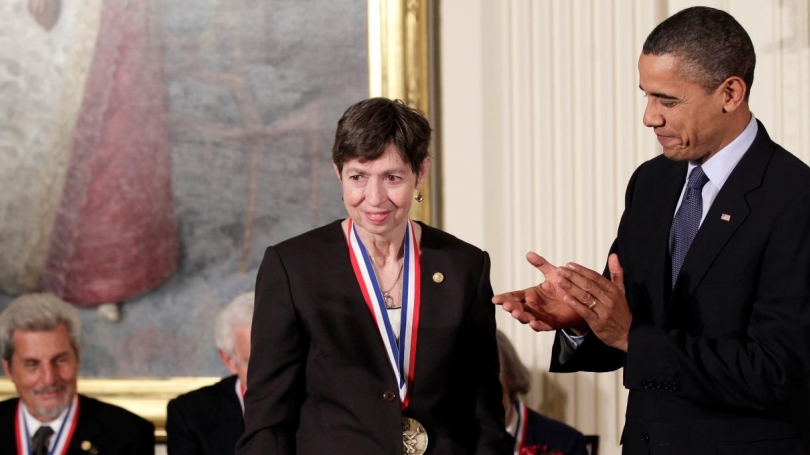 Marye Anne Fox, University of California San Diego, received the 2009 National Medal of Science medal from President Barack Obama on Nov. 17, 2010. (AP photograph)