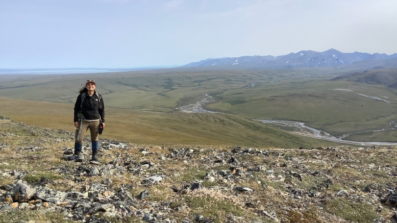 Joanmarie Del Veccio leads a hike in Alaska