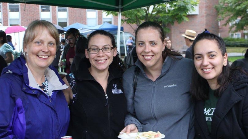 staff and students at the orientation bbq for incoming graduate students