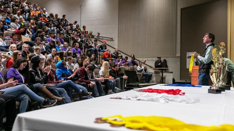 dean kull presents awards at science olympiad 