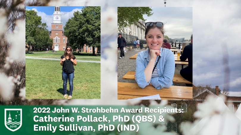 2022 Strohbehn Medal Award Recipients: Catherine Pollack, QBS and Emily Sullivan, Integrative Neuroscience